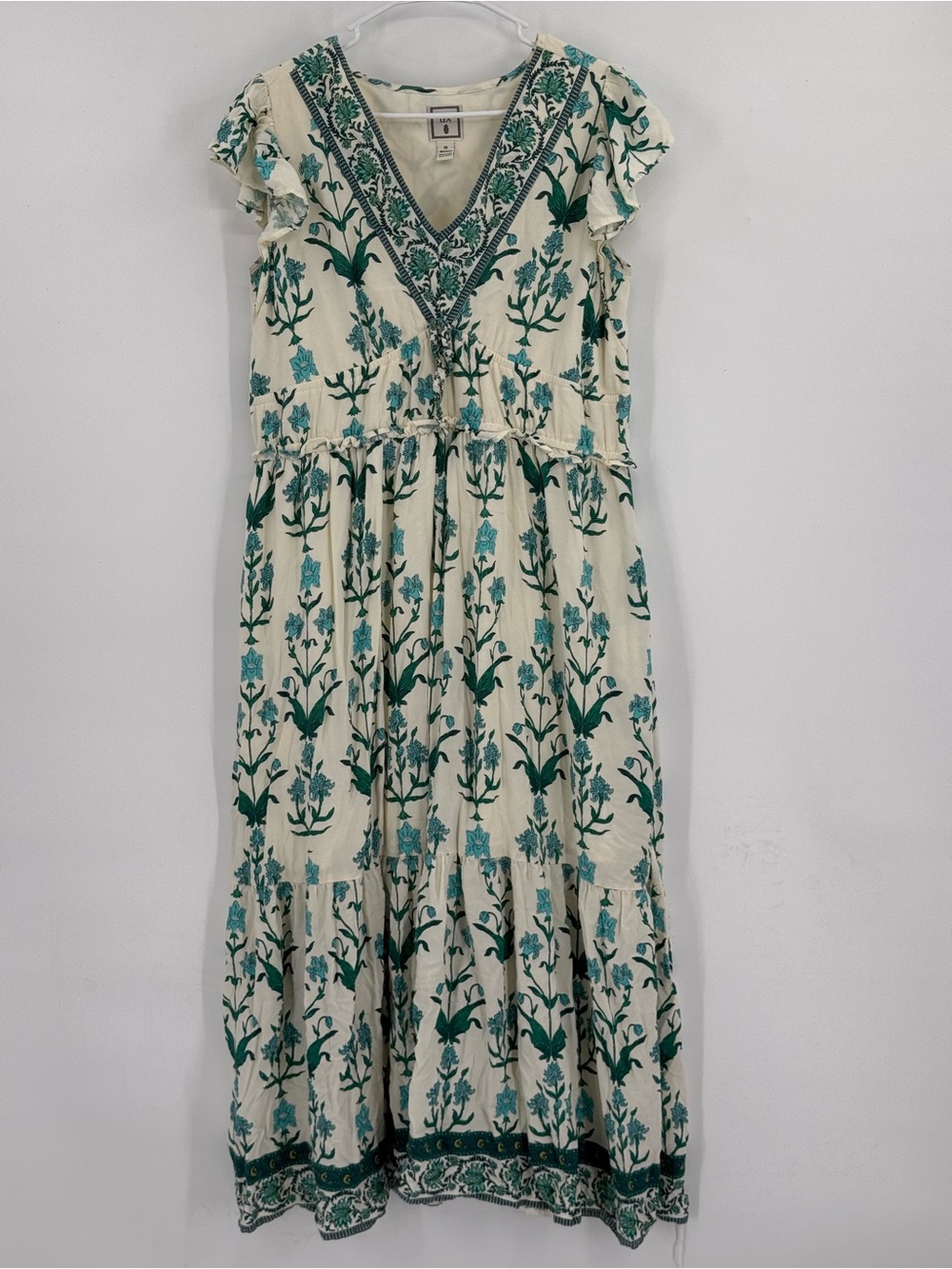 Lea Maxi Peasant Cottagecore Boho Babydoll Ruffle Floral Dress 1X